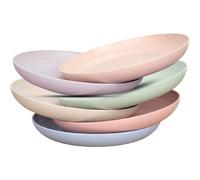 Zuvo Plastic Plates Set of 6 Reusable 6 Inch Unbreakable Dinner Plates Microwave and Dishwasher Safe