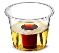 Zuvo Plastic Shot Glasses for Jager Bomb, 50 Pack, Clear Disposable Cups