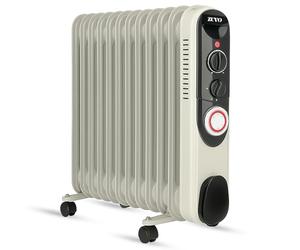 Zuvo - Powerful 2500W Oil Filled Radiator with 11 Fins - Lightweight Slim Portable Heater with 24h Timer, Adjustable Thermostat with 3 Heat Settings for Efficient Heating