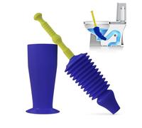 Zuvo Powerful Push Toilet Unblocker - Heavy-Duty Plunger for Toilets, Drains & Sinks - High Pressure Drain Unblocker with Free Bucket