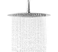 Zuvo Rainfall Shower Head 10 Inch Round, Large Fixed Overhead High Pressure