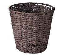 Zuvo Round Wicker Waste Paper Bin (25 cm, Brown) - Handwoven Rubbish Basket for Bedroom, Bathroom, Office, and Home