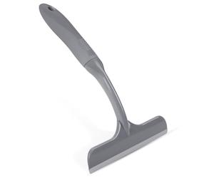 Zuvo - Shower Squeegee for Glass, Windows & Mirrors - Multipurpose Rubber Blade Glass Wiper with Non-Slip Handle - Bathroom, Car & Kitchen Cleaner, Grey