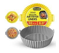 Zuvo Silicone Air Fryer Liners, Round 2 Pack, Ninja, COSORI, Tower Fit