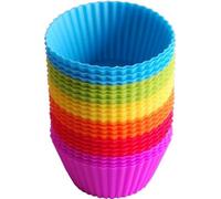 Zuvo Silicone Muffin Cases Pack Of 24 Reusable 7Cm Non Stick Baking Moulds For Cupcakes And Muffins