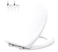 Zuvo Soft Close Toilet Seat White - Quick Release, Oval O Shape, Slow Close, Adjustable Hinges, Heavy Duty - Standard UK Toilet Seat, Fits Most UK Toilets