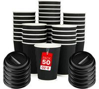 Zuvo Takeaway Coffee Cups With Lids Paper Coffee Cups For Takeaway Coffee 50 Cups