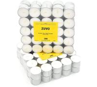Zuvo Tea Light Candles 8 Hour Burn 50 Pack Long-Lasting Unscented Tealights