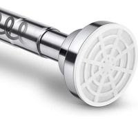 Zuvo Tension Rod For Curtain Extendable 116 To 158Cm No Drill Rust Proof Shower Rod For Bathroom Silver