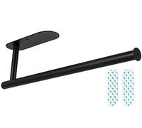 Zuvo Under Cabinet Paper Towel Holder (Black) - Stainless Steel Adhesive & Screw Mount Kitchen Roll Holder for Wall & Cupboard Storage