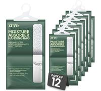 Zuvo Wardrobe Dehumidifier Hanging Bags Pack Of 12 Yellow Moisture Absorber And Mould Remover For Damp