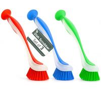Zuvo Washing Up Brush Set of 3, Long Handle Dish Brushes for Kitchen Sink