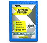 ZUVO Waterproof Multifunctional Blue Tarpaulin, 5 Mill Thick Heavy Duty Waterproof Tarp, Perfect for Tarpaulin Canopy Tent, Boat, RV Or Pool Cover, Backpacking, Camping & Shelters (4MX5M)