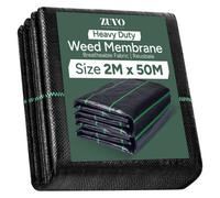 Zuvo Weed Membrane (2M X 50M) Heavy Duty Weed Control Fabric 110 Gsm Uv Stabilised Landscape Sheet For Patios And Garden