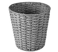 Zuvo Wicker Waste Paper Bin and Basket, Grey Bedroom Bin, Handwoven