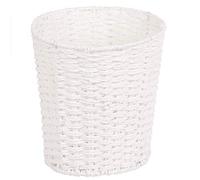 Zuvo Wicker Waste Paper Bin and Basket, White Bedroom Bin, Handwoven