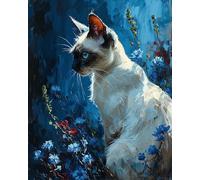 ZUVRDIAI DIY Paint by Numbers for Adults Beginner, Siamese Cat Paint by Numbers Kit Cat Painting by Numbers for Adults 16x20 inch