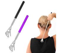ZUWIJEQ Back Scratcher, 2 Pieces Back Scratcher, Telescopic Back Scratcher, Stainless Steel Telescopic Back Scratcher, Telescopic Back Scratcher, Back Scratcher, Extendable from 20 cm - 56 cm, for