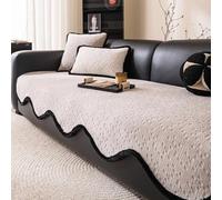 ZUWYYT Couch Cover for Sofa Seat - Thick Chenille Non-Slip Sofa Cushion Pad, Lay Flat Seat Cover, Machine Washable, Pet-Friendly for Couches and Sofas(Off-White,110 x 160cm)