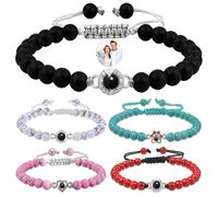 Zuxepimu Custom Photo Bracelet Personalised Projection Bracelet with Picture Inside Birthday Christmas Valentine's Day Memorial Gifts for Mum Women Men Couple Her