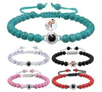 Zuxepimu Custom Photo Bracelet Personalised Projection Bracelet with Picture Inside Birthday Christmas Valentine's Day Memorial Gifts for Mum Women Men Couple Her