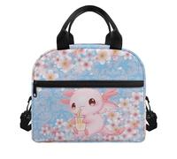 ZUXONGSY Axolotl Lunch Box Girls 6-8 Years Old Salamander Lunch Bag Kids with Pocket Small Lunchbag School Lunch Tote Bag Picnic Lunchbox Small Food Bag