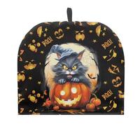 ZUXONGSY Boo Tea Cosy for Teapot Washable Tea Pot Cozy for Keeping Warm Black Cat Kettle Cover for Halloween Day Party Gifts,Dust Proof Breakfast Tea Pot Cover