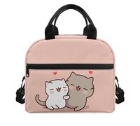 ZUXONGSY Cat Lunch Bag for Girls 6-8 Years Old Cute Lunch Box Kids with Pocket Small Lunchbag School Lunch Tote Bag Picnic Food Warmer Lunch Box Container
