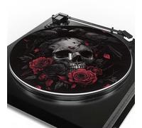 ZUXONGSY Crows, Roses and Skeletons Turntable Mat for Turntable Anti Static Record Player Mat for Music Lovers