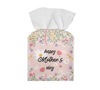 ZUXONGSY Mothers Day Kleenex Tissues Boxes Holder Floral Leather Tissue Box Cover Pink Kleenex Tissues Cube Holder Home Decoration Square Tissue Case