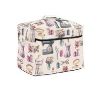 ZUXONGSY Sewing Machine Pattern Sewing Machine Cover Dust Cover with Essentials Storage Pockets Stain Resistant Easy Cleaning Household Sewing Machine Dust Cover Home Decor