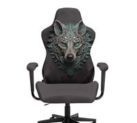 ZUXONGSY Tribe Wolf Rotating Computer Chair Cover Non Slip Computer Reclining Racing Ruffled Gamer Chair Protector Fits Most Armchairs Soft Furniture Protector