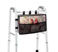 ZUXONGSY Walker Basket with Big Capacity & Never Tipping Over Cardinal Birds Floral Print Multi Pockets Hands Free Walker Bag for Seniors Elderly Detachable Folding Wheelchair Bag