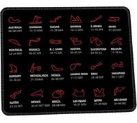 ZUYINBULUO 2026 F1 Race Schedule Mousepad Stitched Edge,Smooth Precise Operation Waterproof Washable Non-Slip Rubber Base Desktop Protection(A,250x300mm)