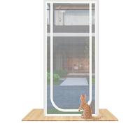 ZUYINBULUO Pet Screen Door 100×200cm Reinforced Pet Screen Door Easy Install Thickened Pet Door Mesh Screen Mesh Zipper Door Door Screen Mesh For Pet Home Living Room Doors(White,95x205cm)