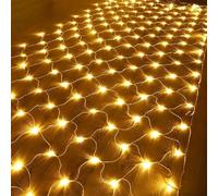 ZUYINBULUO Warm White LED Outdoor Net Lights 1.5 X .5m Plug-in with Timer Christmas Tree Decoration(Warm White,6m x 4m 700led)