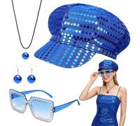 ZUYIST 4Pcs 70s Sequin Hat Abba Hat Abba Accessories Disco Accessories