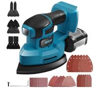 ZUYIYI Cordless Detail Sander for Makita 18V Battery, 13000 OPM Palm Sander | 4-in-1 Electric Mouse Sander, Dust Collector 6 Attachments 24Pcs Sandpapers, for Tight Spaces Sanding, Woodworking, Bare Tool