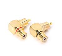 ZUYO 2Pcs 90 Degree RCA Adapter,Gold-Plated Right Angle Connector Male to Female Audio Adapter