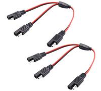 ZUYOOK 18AWG SAE Y Splitter Adapter Cable SAE Y Splitter 1 to 2 SAE Extension Cable SAE DC Power Automotive Connector Cable for Solar Panel and DC Power Supply Connector Cable 12inch/30cm (2PACK)