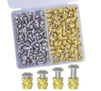 ZUYUEE M3x5x5 Threaded Inserts 3D Printing,200 Pcs Threaded Inserts for Plastic and Stainless Steel Screws,brass inserts