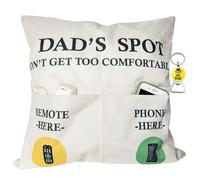 ZUYUROU Father's Day Throw Pillow Case, Dad's Spot Throw Pillow Covers 18 x 18 Inch，2-Pocket, Dad Gifts from Daughter Son，Birthday Christmas Thanksgiving Day Gifts for Papa Stepdad