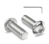 Zuyya 60 pieces M6 x 16 mm round head screws, hexagon socket flat head screws, M6 stainless steel screws, full thread round head screws with Allen key