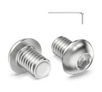 Zuyya 60 pieces M6 x 8 mm round head screws, hexagon socket flat head screws, M6 stainless steel screws, full thread round head screws with Allen key