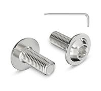Zuyya Pack of 20 M5 x 12 Screws, Torx Screws, Fully Threaded, Pan Head Screws with Flange, Machine Screws, Stainless Steel A2 V2A, Stainless Steel Screws with Torx Key