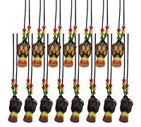ZUYYON 15Pcs Instrument Necklaces Wooden Classic Djembe Drum Mini Pendant African Drum Bongos Percussion Jewelry Necklace Drums for Kids Adults Party Supply School Gift