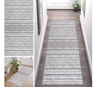 ZUZEKU Abstract Grey Runner Hallway Kitchen Washable Non-Slip 80 x 450 cm Long Vintage Kitchen Rug Hallway Rug for Corridor Living Room Bedroom Sold by the Metre Adjustable