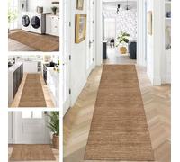 ZUZEKU Abstract Runner Hallway Kitchen Washable Non-Slip 40 x 200 cm Vintage Brown Long Kitchen Rug Hallway Rug for Corridor Living Room Bedroom Sold by the Metre Adjustable