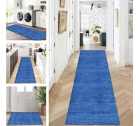 ZUZEKU Abstract Runner Hallway Kitchen Washable Non-Slip 70 x 140 cm Vintage Blue Long Kitchen Rug Hallway Rug for Corridor Living Room Bedroom Sold by the Metre Adjustable