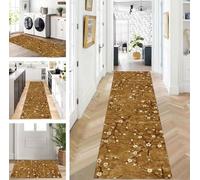 ZUZEKU Abstract Runner Hallway Kitchen Washable Non-Slip Corridor Rug Mats 110 x 250 cm Long Brown Kitchen Rug Hallway Rug Runner Bedroom Dining Room Polyester Carpet Runner Sold by the Metre